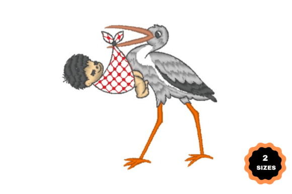 A Stork Carrying a Baby