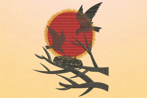 Birds and Nest: A Charming Embroidery Design for Meaningful Gifts