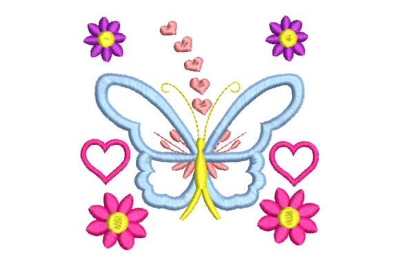 Butterfly with Heart: A Thoughtful Embroidery Design for Meaningful Gifts