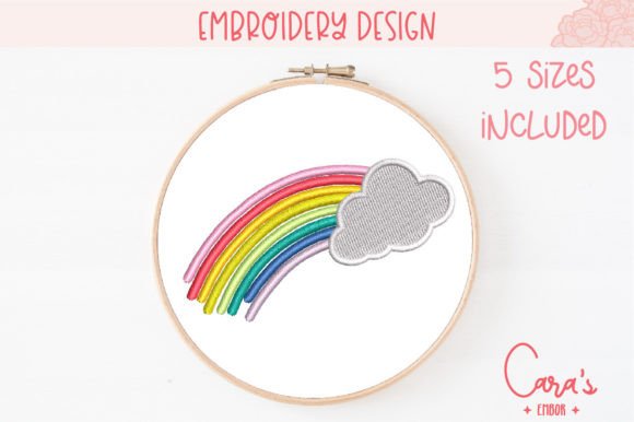 Cloud Rainbow Embroidery Design