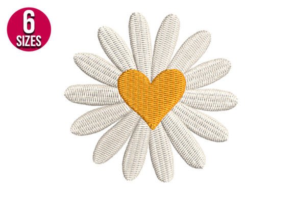 Daisy Flower with Heart