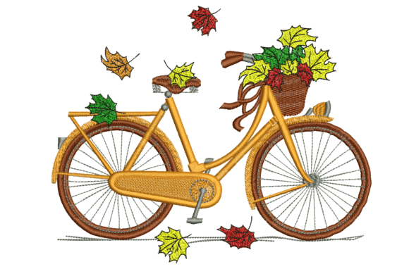Fall Bike: A Thoughtful Autumn Embroidery Design for Real Projects