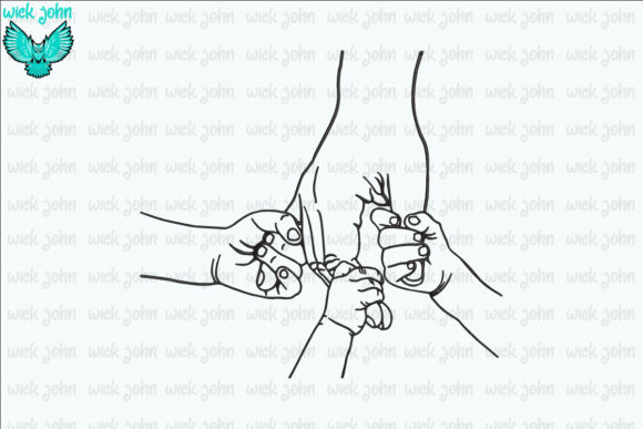 Father and Three Kids Hands