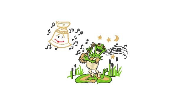 Frog Sings: A Charming, Versatile Animal Embroidery Design