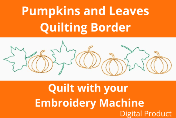 Pumpkins and Leaves Border