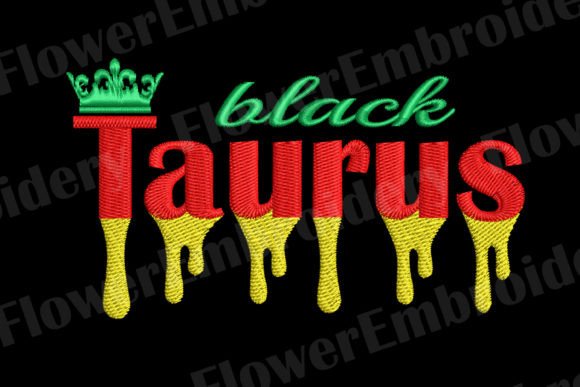 Taurus Zodiac Embroidery Design