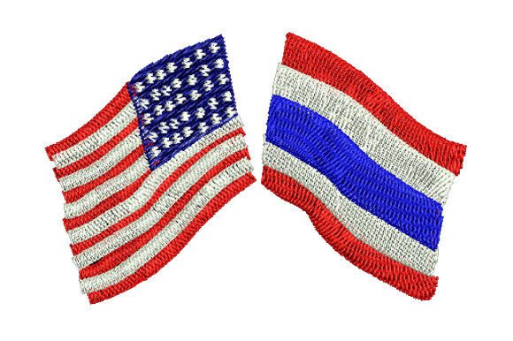 Thai & American Flag Embroidery Design